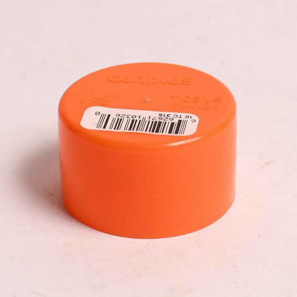 Thrifco Plumbing P-0018 1-1/2 Slip-On Test Cap, Orange 6722720